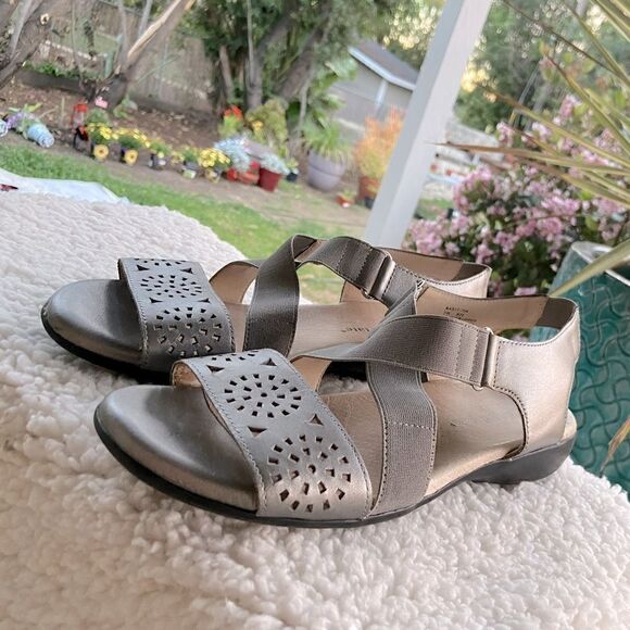 David Tate Leather Open Toe Casual Slingback - Picture 4 of 14